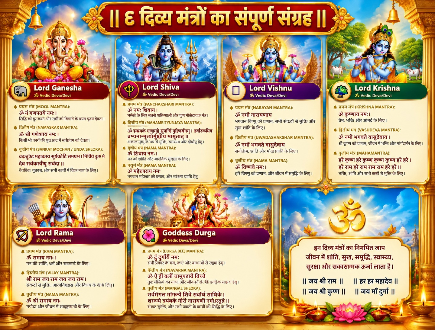 ६ दिव्य मंत्रों का संपूर्ण संग्रह